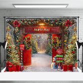 Lofaris Welcome to the North Pole Christmas Backdrop Santa’s Elf Village and Sleigh Winter Wonderland Party Decor